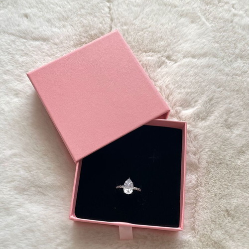 Women's ring teardrop shape new, silver