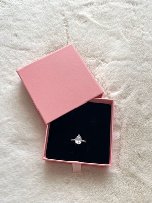 Women's ring teardrop shape new, silver