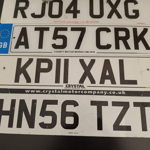 Collectible English Car License Plates used, set of 6