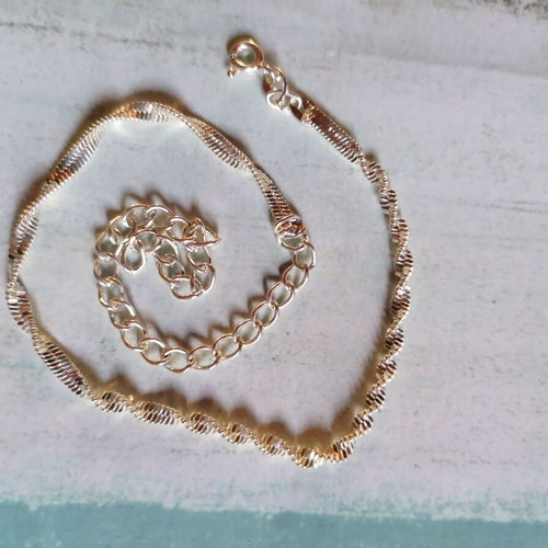 Silver 925 DNA twisted chain anklet new
