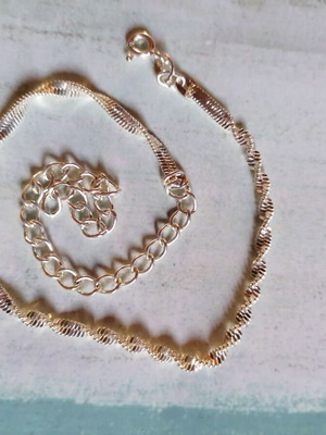 Silver 925 DNA twisted chain anklet new