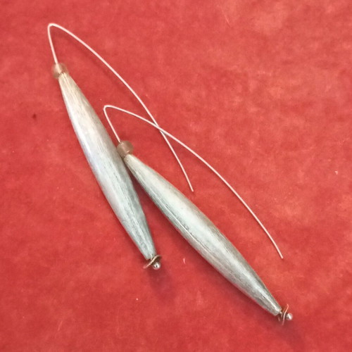 Silver 925 earrings used, hanging solid silver