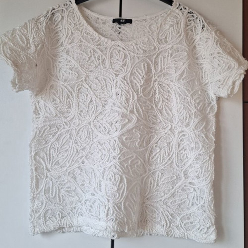 Embroidered blouse H&M white like new, size S