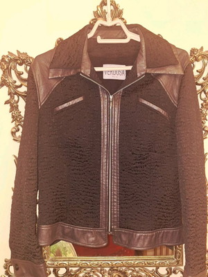 Verdosa Paris women's black jacket used with leather details