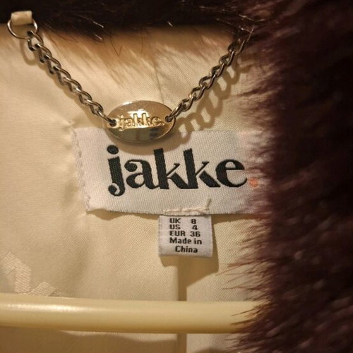 Jakke faux fur coat like new, size S/M, beige and brown