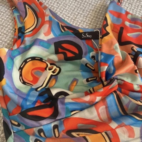 Summer set crop top and colorful leggings new, small-medium