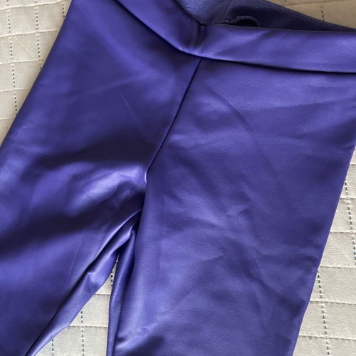 Calzedonia thermal leather-effect leggings for girls size 7-8 like new purple