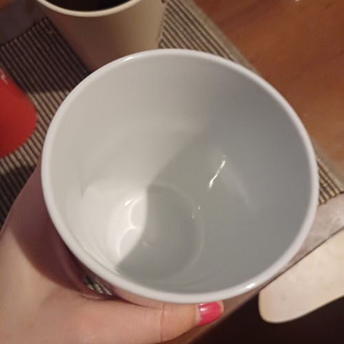 Cup with brown and blue lines
