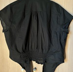 Black shirt blouse like new, cotton, front tie