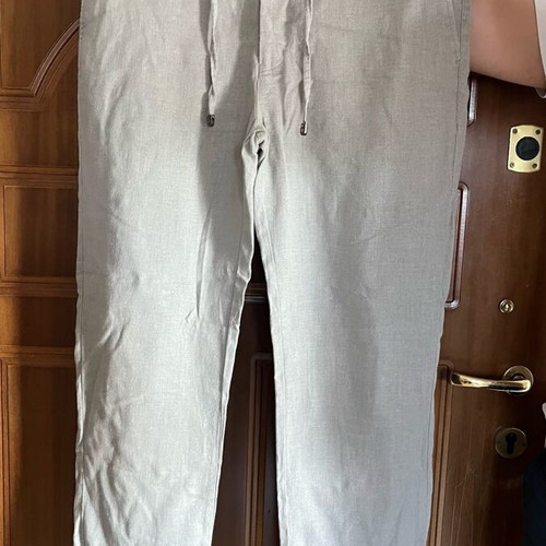 Navy & Green Linen Chinos Pants like new, beige, modern fit