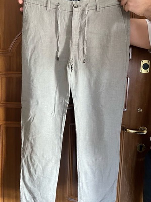 Navy & Green Linen Chinos Pants like new, beige, modern fit