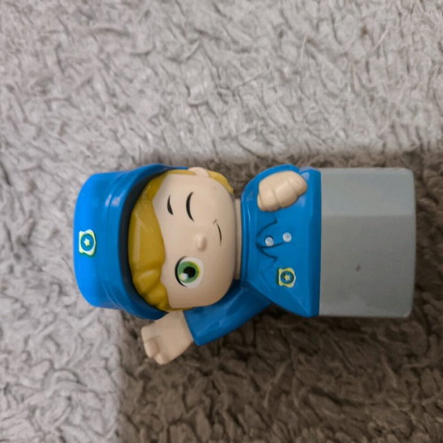 Toy car with figure and blocks used