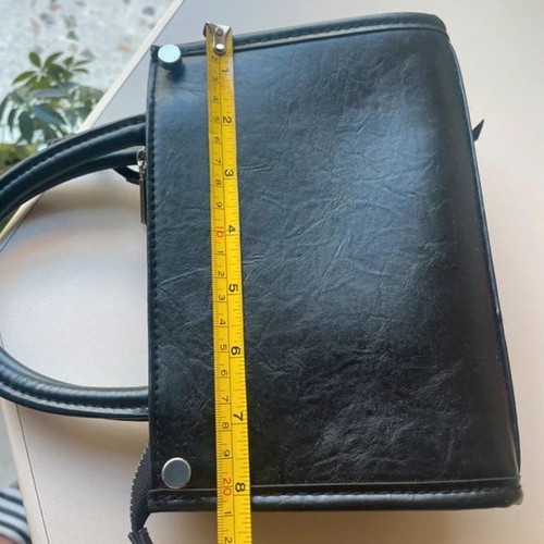 H&M mini black leather handbag new with rock details