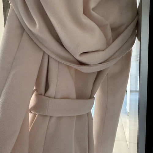 Lynne coat used in ecru color with hood