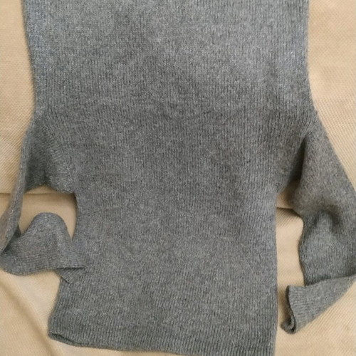 Sisley wool sweater with loose turtleneck, like new, gray, size S
