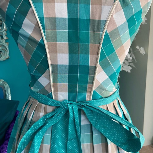 Turquoise Bavarian Dirndl Dress new with charms and pearls