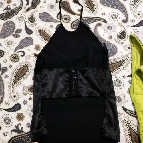 Satin blouse used, black, small size