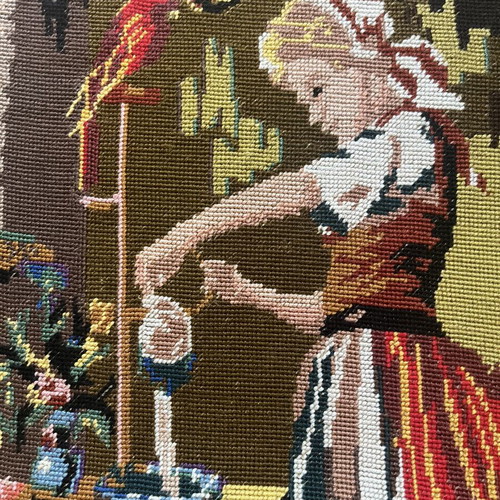 Handmade textile painting like new, dimensions 0.47x0.34