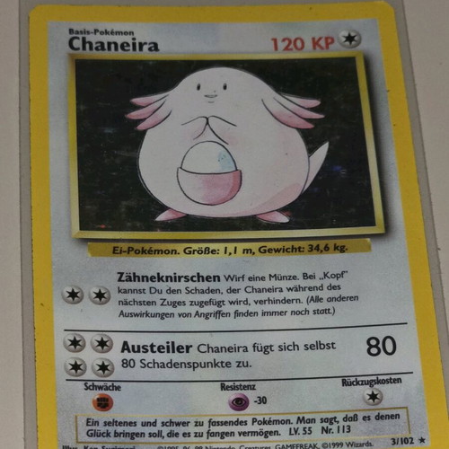 Chaneira (Chansey) Holo Rare used Base Set 1999 German Pokémon card