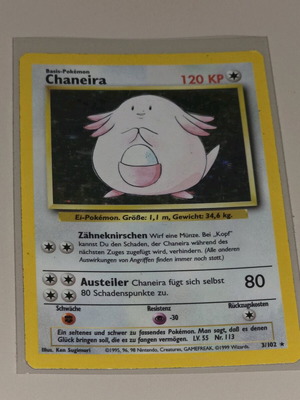 Chaneira (Chansey) Holo Rare used Base Set 1999 German Pokémon card