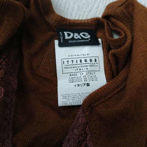 Dolce & Gabbana long-sleeve wool and silk top with lace