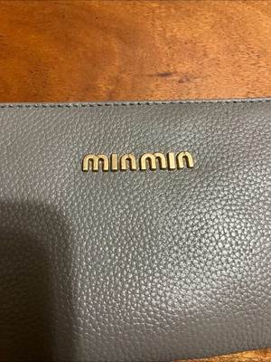 Gray leather pouch new