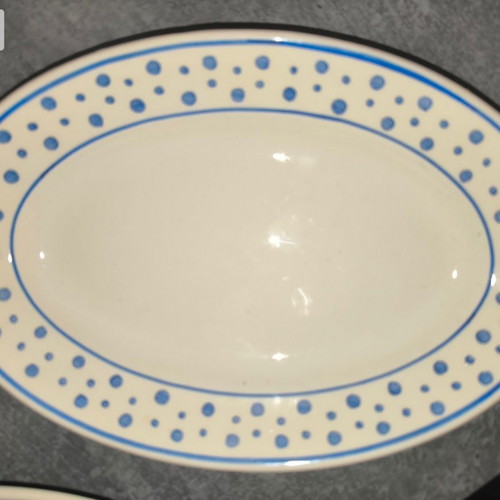K&G Luneville France Josiane porcelain serving plates set used