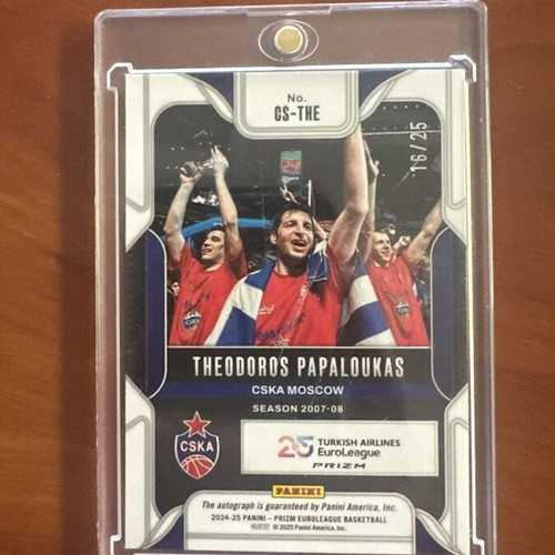 Panini Prizm Theodoros Papaloukas Silver Auto /25