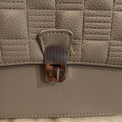 Shoulder bag gray new with zipper pocket