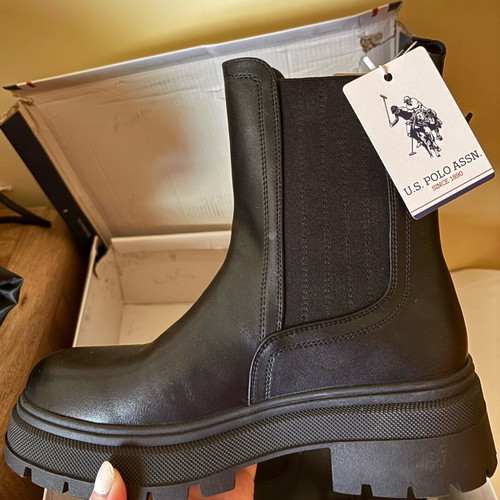 Polo black ankle boots new, size 39