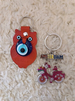 Two country keychains new, red and multicolored