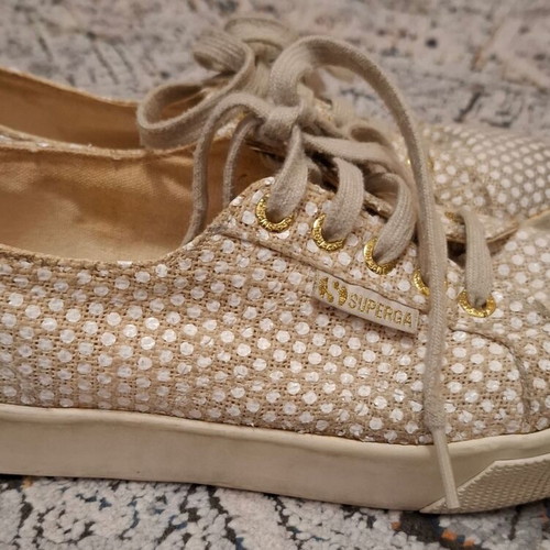Superga sneakers used size 37 with beige and gold details