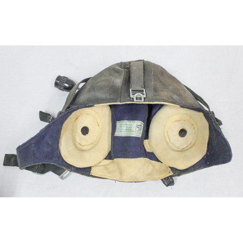 Pilot helmet jet fighter 1983 Russian air force used with communication cables