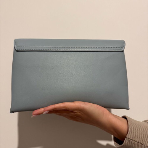 Topshop women's handbag new, blue with detachable silver strap 27x16