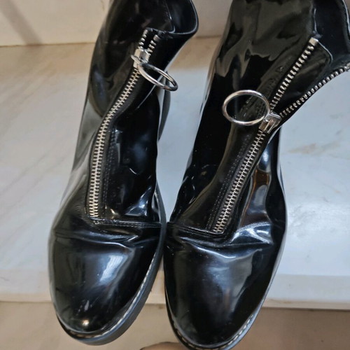 Zara patent leather ankle boots used, size 40, black