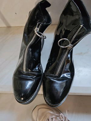 Zara patent leather ankle boots used, size 40, black