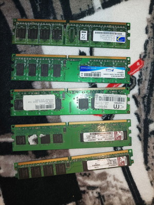 Ram DDR2 533-800 MHz used, pack of 5 sticks 512GB-1GB