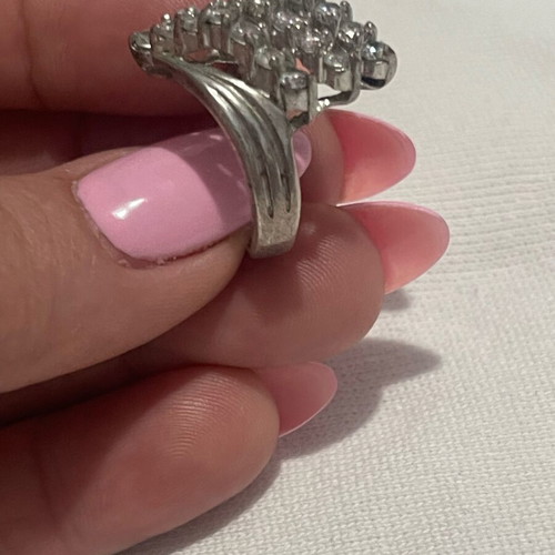 Silver 925 ring with zircon used, size 54