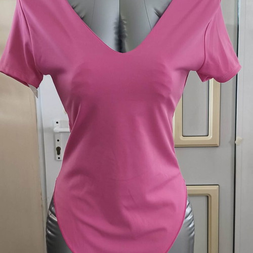 Elastic swimsuit bodysuit pink-fuchsia new S-L