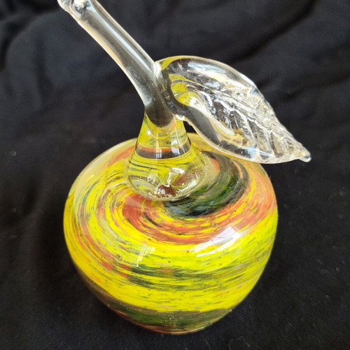 Vintage decorative apple made of blown glass like new