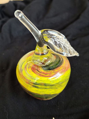 Vintage decorative apple made of blown glass like new