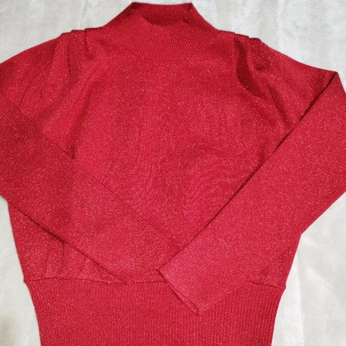 Red sweater new with shine and elasticity