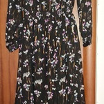 Ovs dress new long black floral polyester