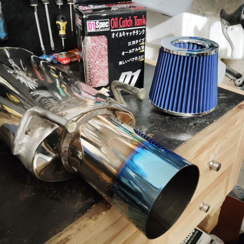Exhaust tip free flow like new with silencer and genuine HKS tip