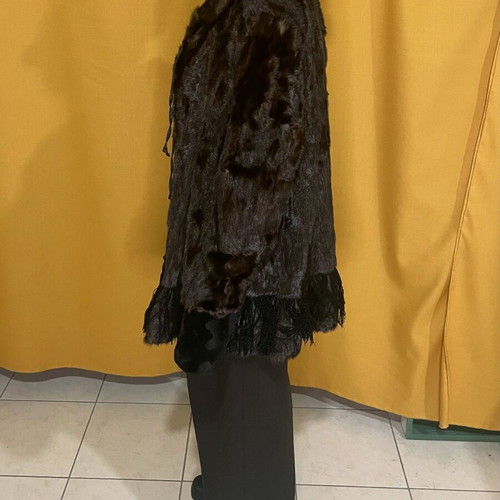 Mink fur coat like new, black, size L