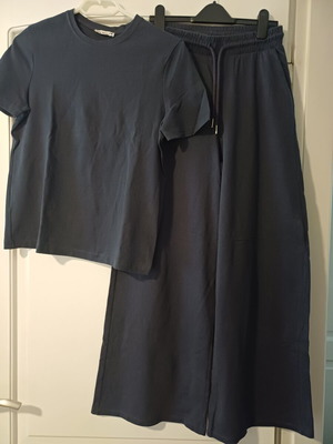 Zara set of pants and blouse like new, size M, blue, 100% cotton
