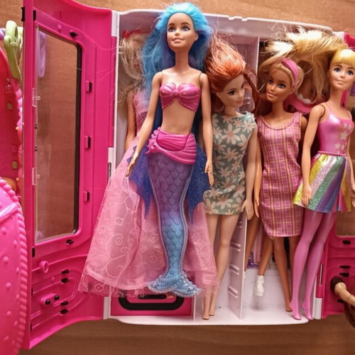 Barbie doll set with horse, wardrobe and carriage