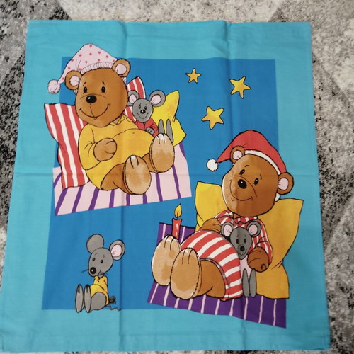 Blue Teddy Bear Bedding Set used, duvet cover and pillowcase