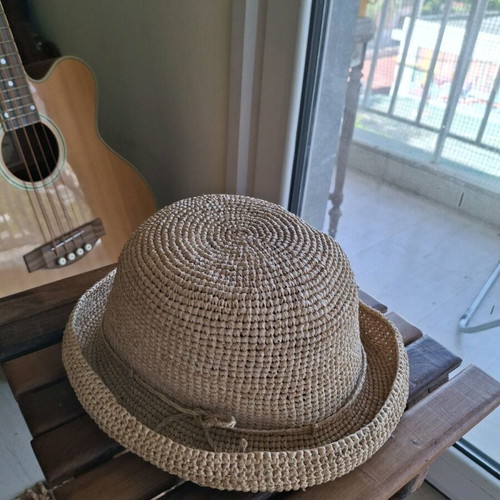 Straw hat handmade new, size 58, beige