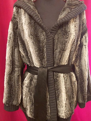 Ημιπαλτο Oversized από οικολογική γούνα γκρι καινούργιο